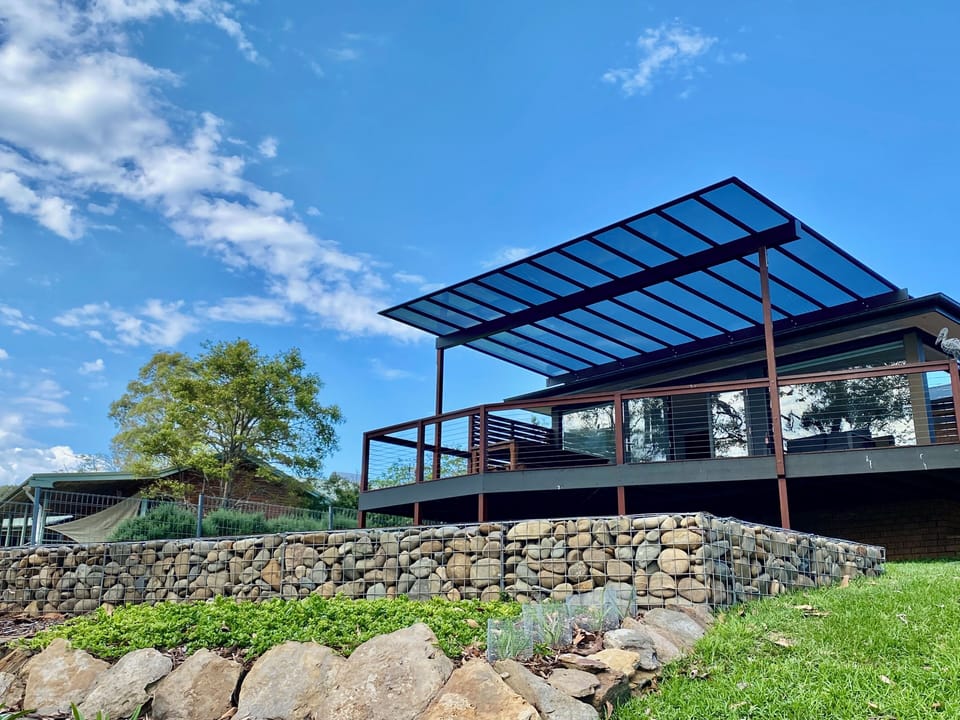 Large covered west facing deck