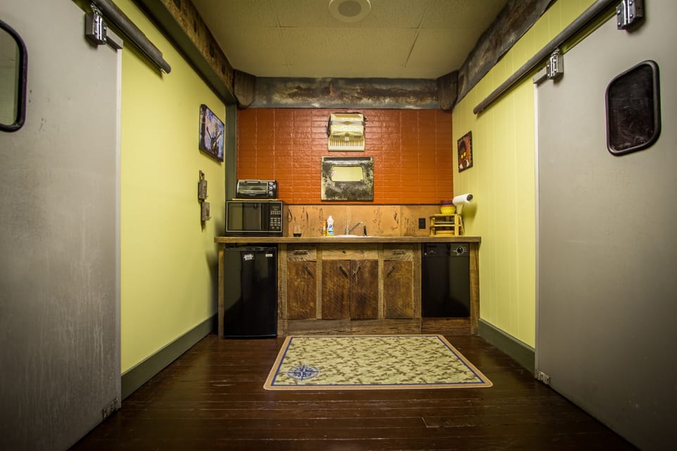 Kitchenette with refrigerator, coffee maker, microwave,toaster oven, dishwasher