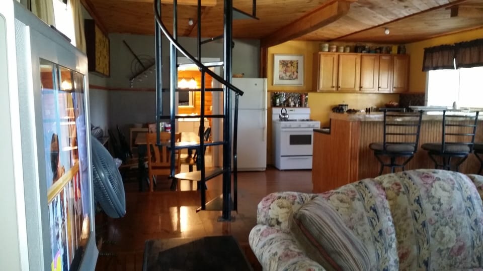 From living room into kitchen/dining