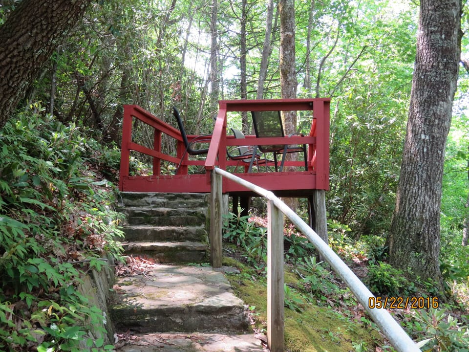 This platform is at the top of the trail to sit ,relax and admire the view.