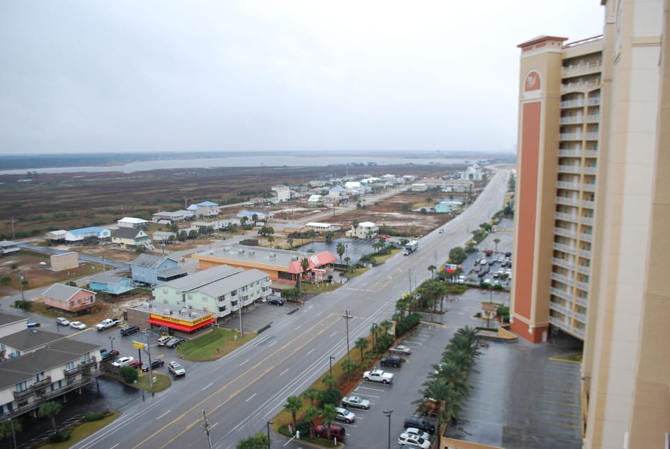 View from entrance looking East on East Beach Blvd.