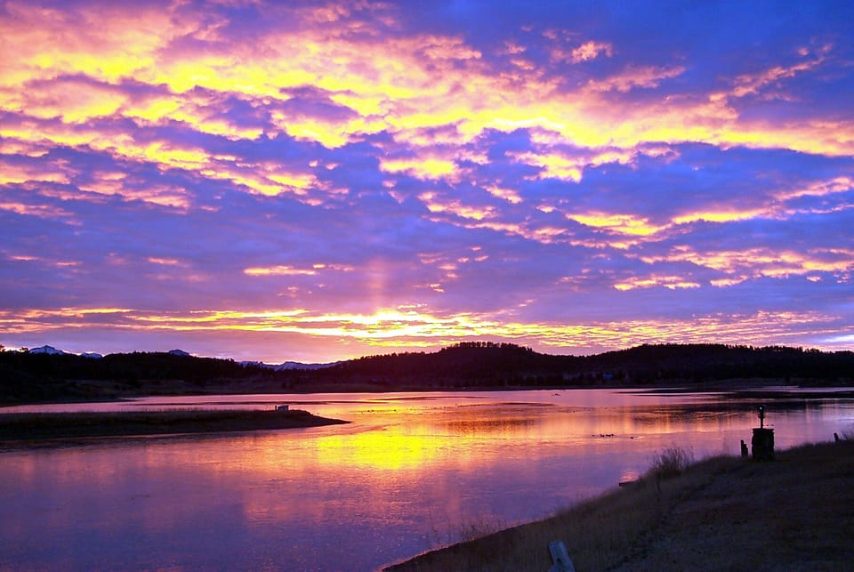 Sunrise at Lake Hatcher from the deck at Casa Laguna