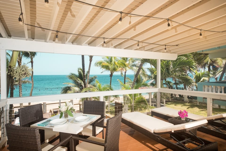 Your private ocean-facing deck, perched up high for an expansive ocean view.
