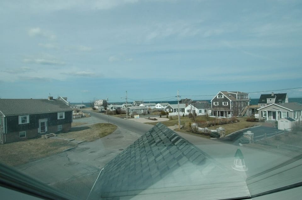View from the stairwell skylight. Looking north at Cape Cod Canal. 