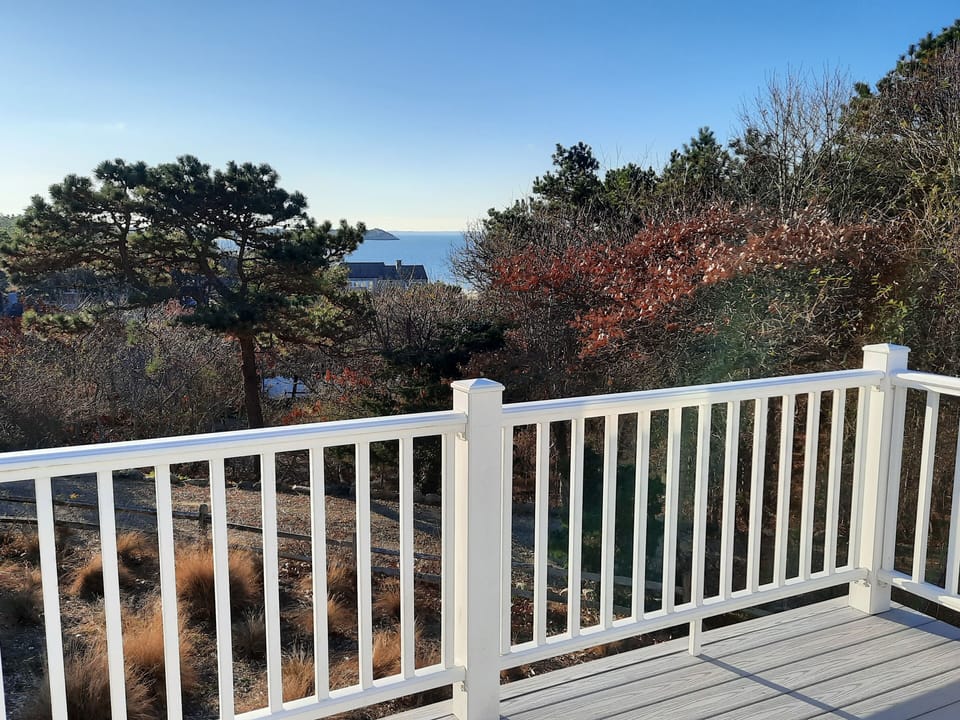 Deck with views of Indian Neck Beach