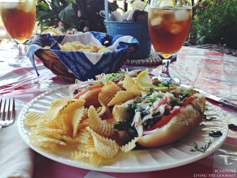 Yummy lunch ~ Crabmeat Salad Roll and Cape Cod Chips
