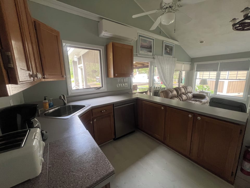 Lots of light, open to the living area