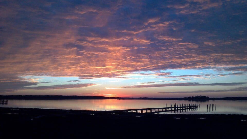Sunrise from the deck overlooking Oyster Bay, also awesome during full moon 