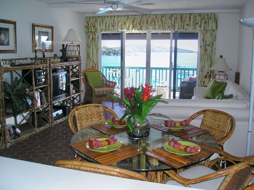 Dine overlooking the Cowpet Bay