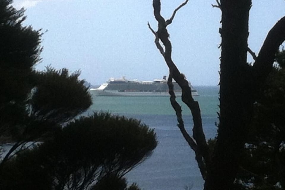 Cruise Ship viewed from the Lounge.