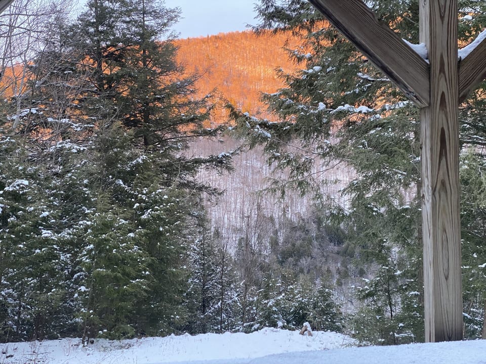 Early spring sun set