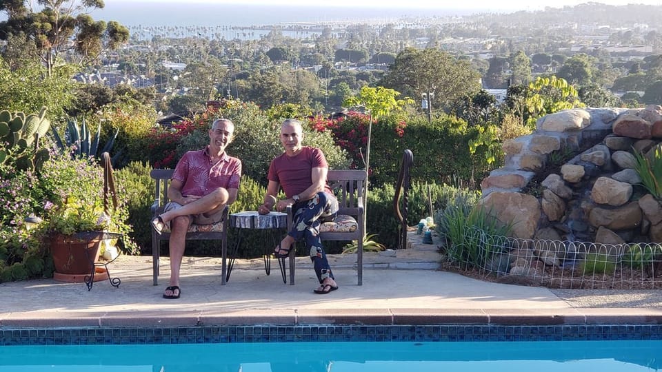 Lounging by the crystal blue pool on a sunny Santa Barbara day