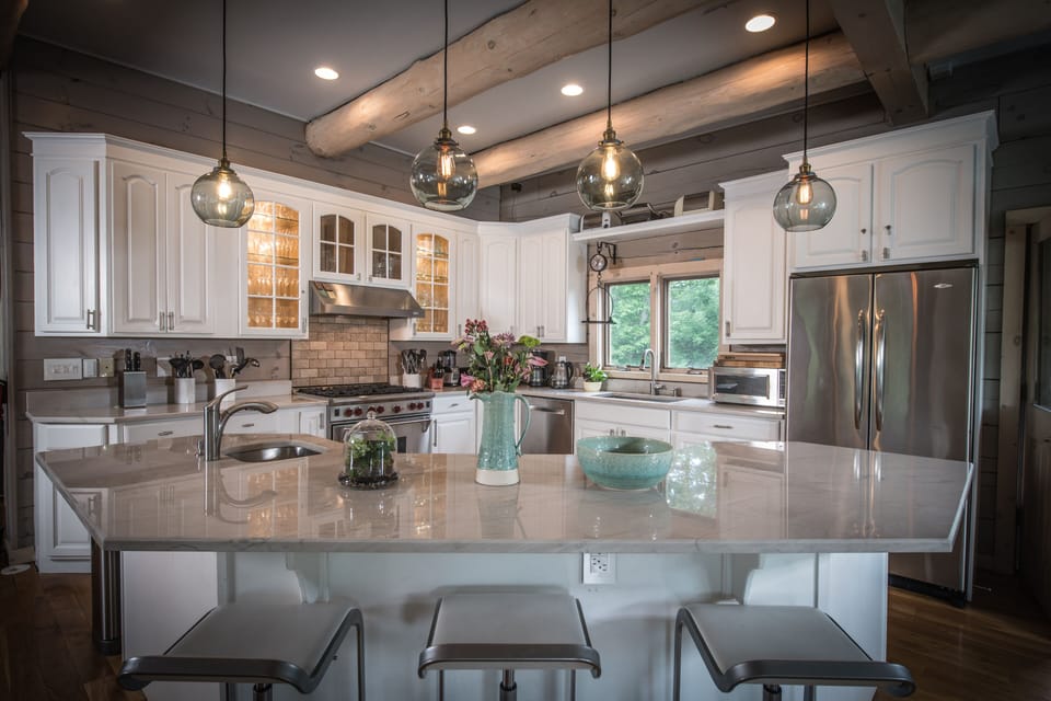 Lots of space to cook and entertain in our fresh, white kitchen