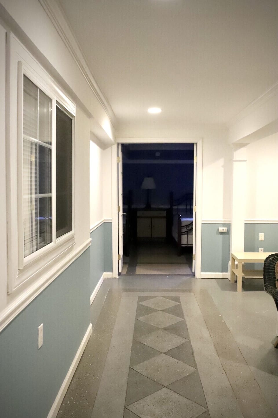 Basement walkway into bedrooms