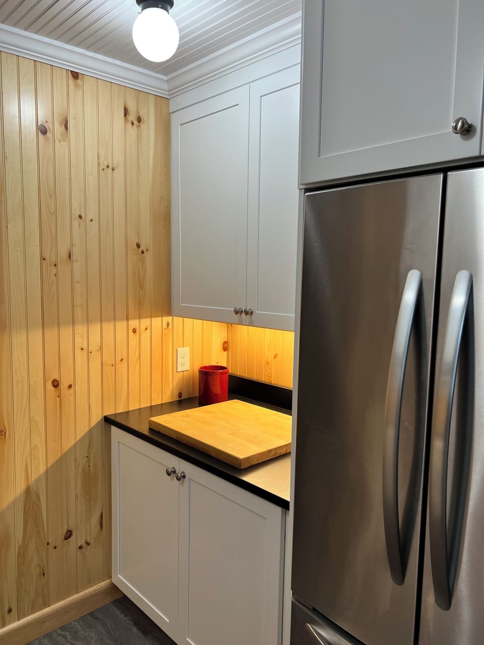 More kitchen work space.