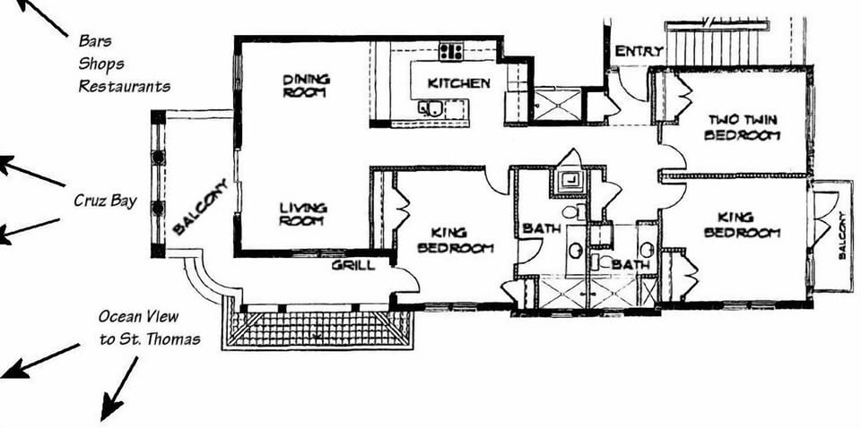 Three bedrooms, plus a pull-out queen sofa bed in the living room!