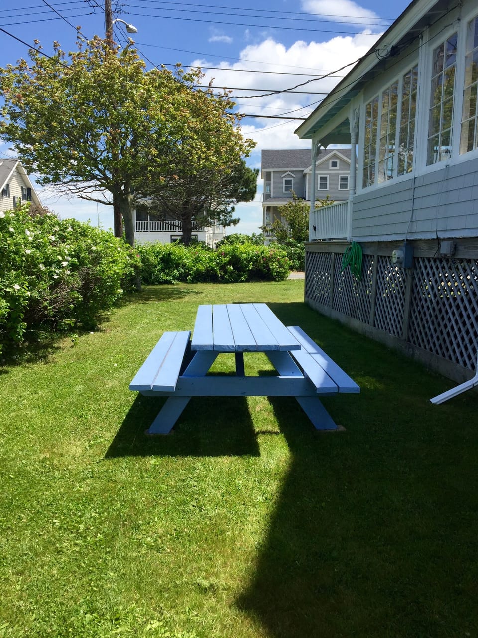 Private picnic area in side yard