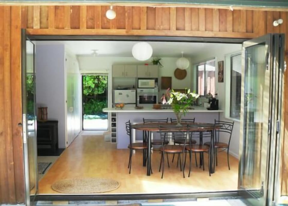 Looking through bifolding door