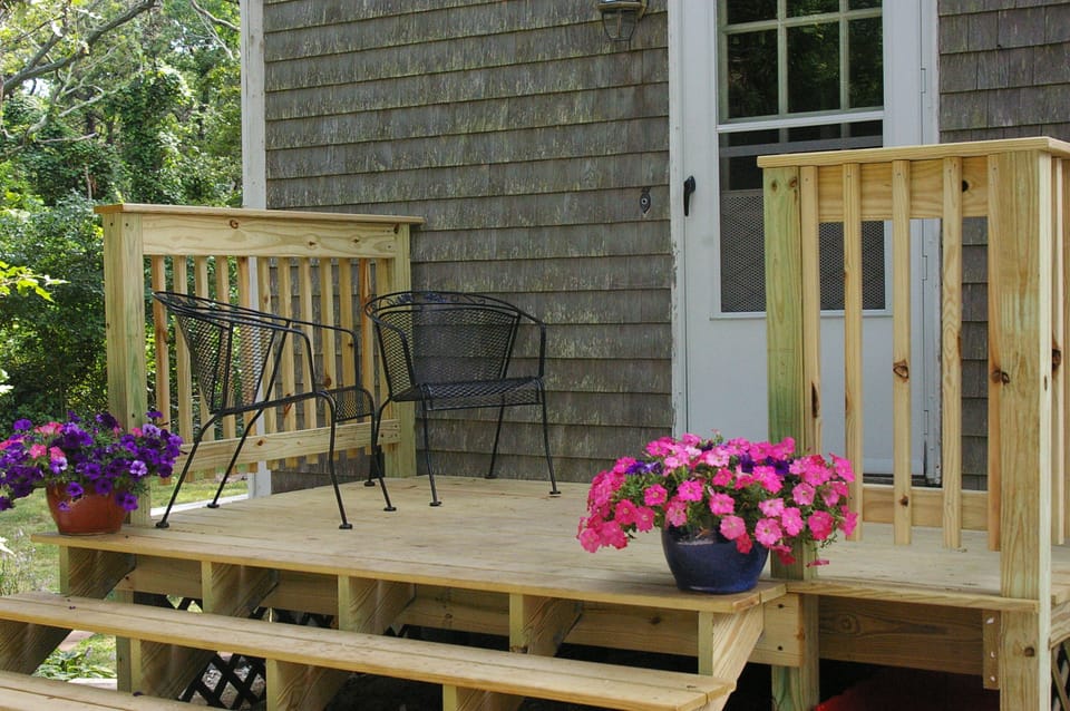 The side deck - a lovely place for a morning coffee...