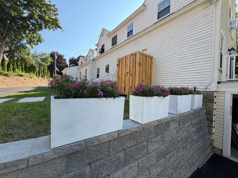 New spacious outdoor shower and new driveway