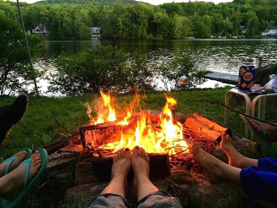 Firepit and S'mores to end a great day at the lake