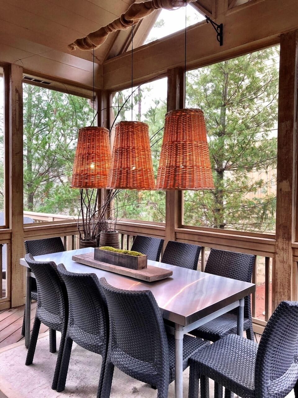 Inviting and cozy screened in dining room just off main level den
