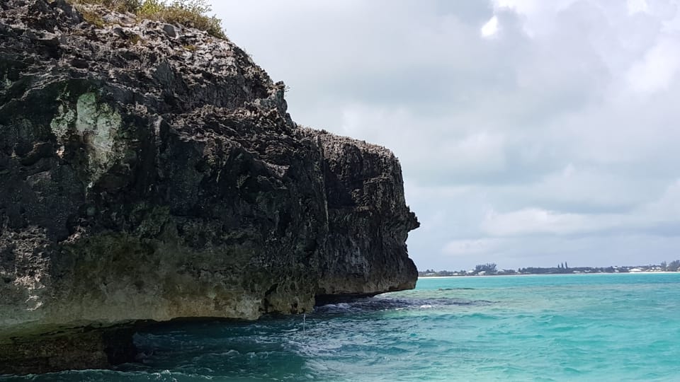 The famous Ridley's Head, a nearby natural rock formation of a facial profile.