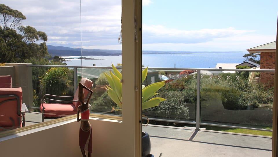 Views from the living area up the Bay of Fires