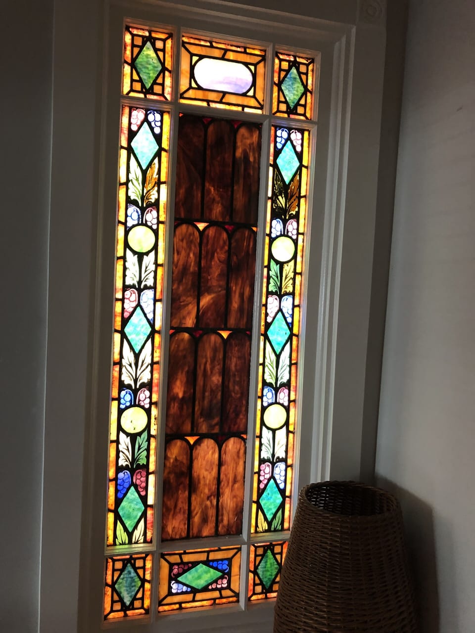 stained glass window on landing