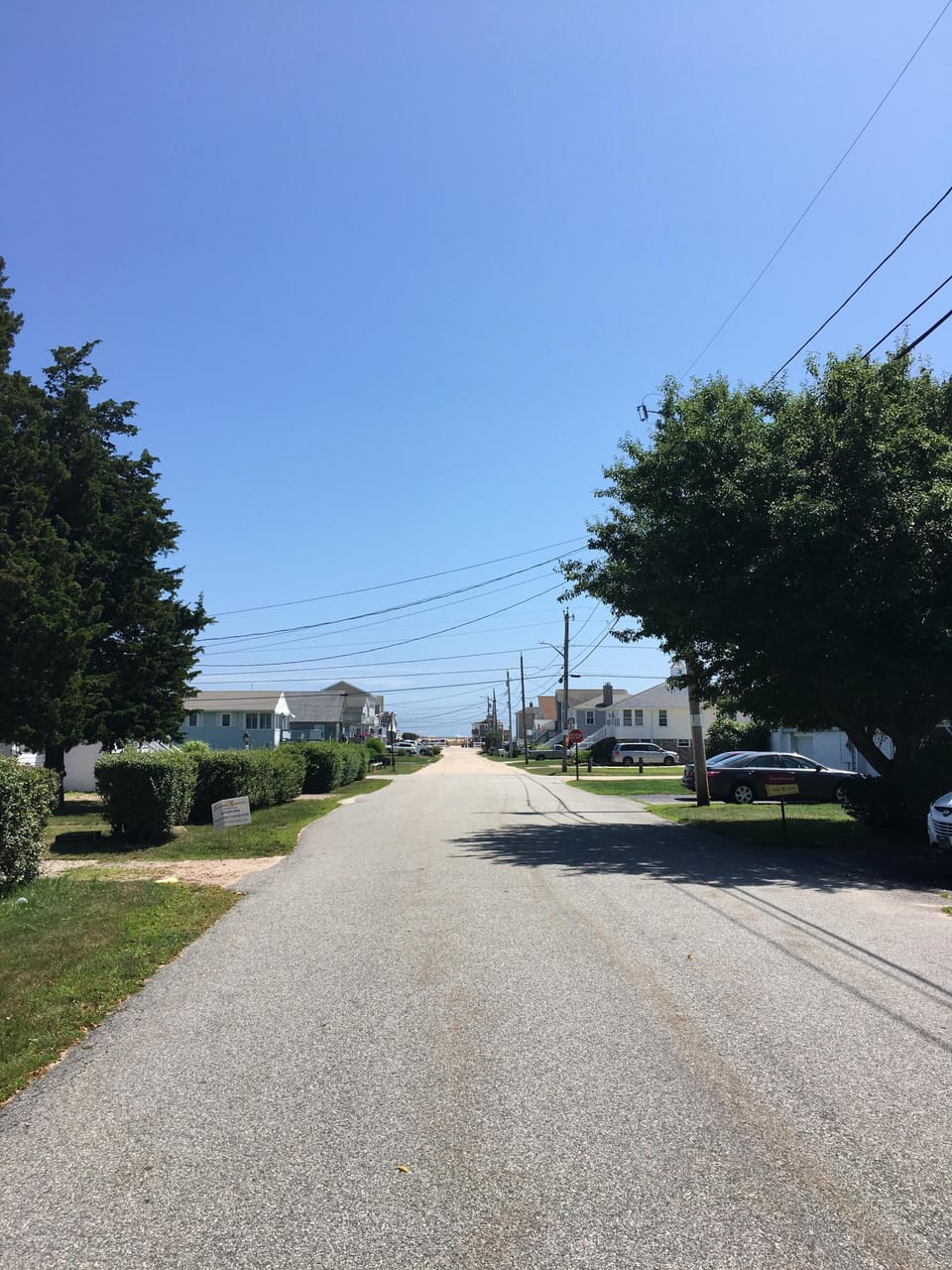 Distance to the private beach.