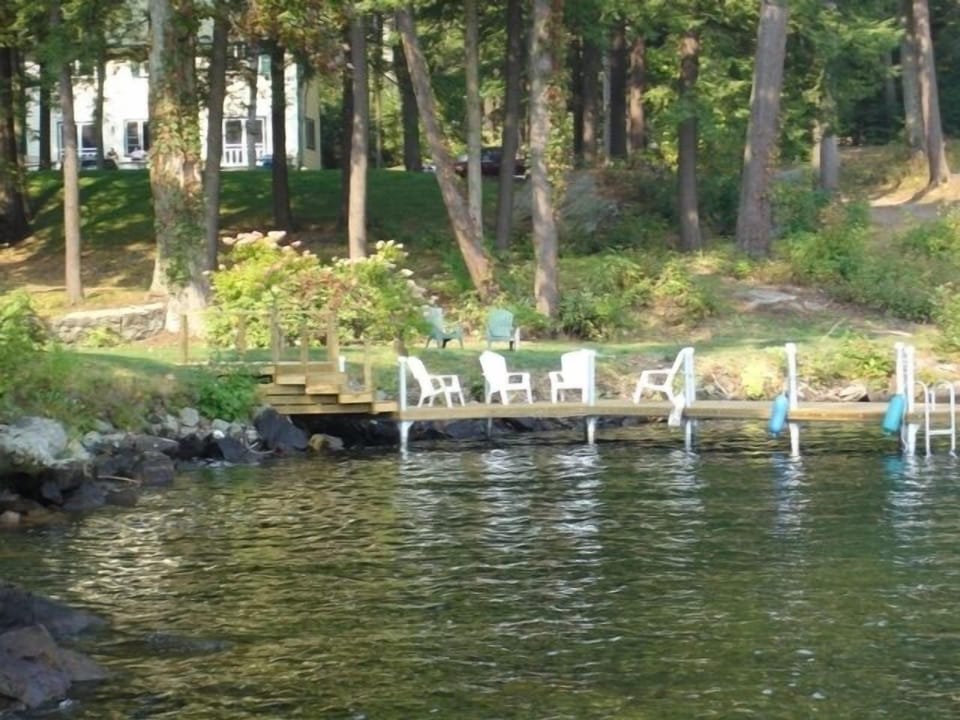 From the lake, The Tuttle House dock and The Tuttle House in the background