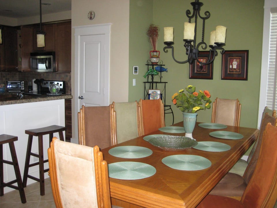 Dining area; seats 8 comfortably