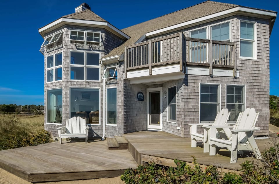 Large deck and balcony from master bedroom; capeoceanvista
