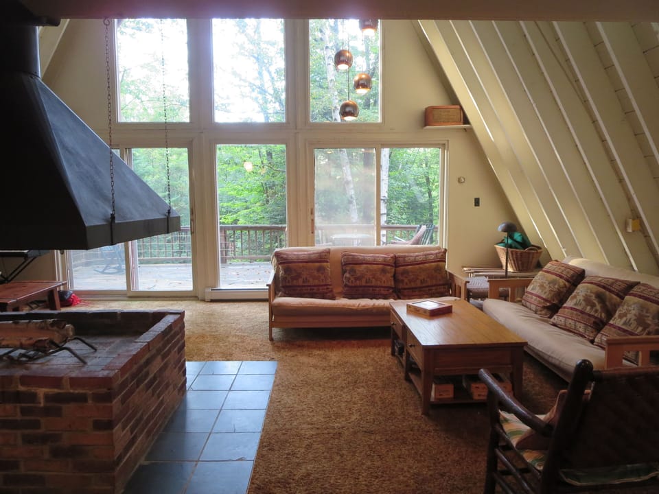 Sitting area main floor.  3rd story of windows not visible in photo.