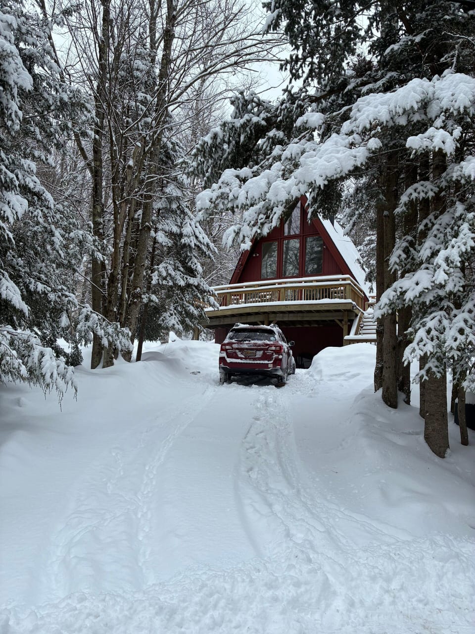 Front of house in winter