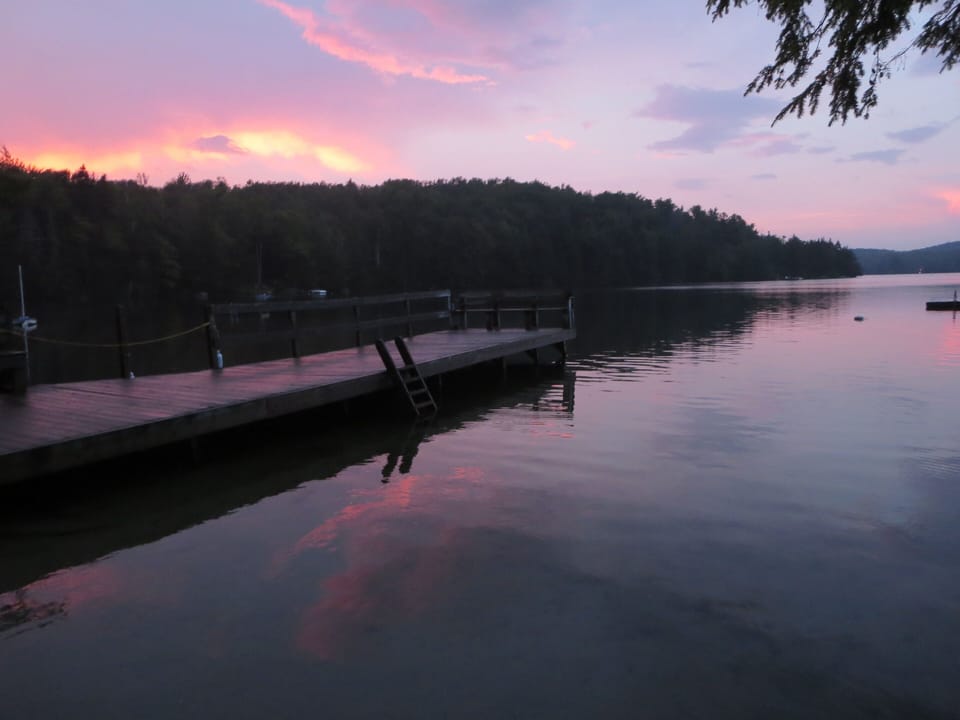 Lake at sunset, taken from beach area.
