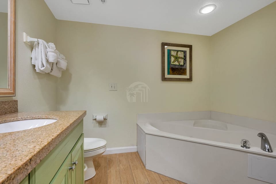 Primary bathroom with jetted tub