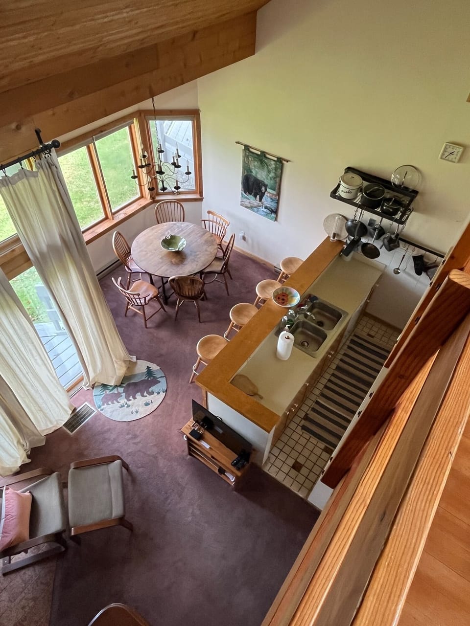 Dining area and Kitchen from loft above
