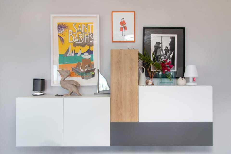 Elegant wall unit w/ drop down leaf and drawer. Perfect sideboard for dining.