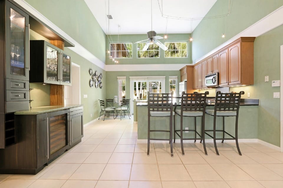 Open Kitchen which leads you to the pool area
