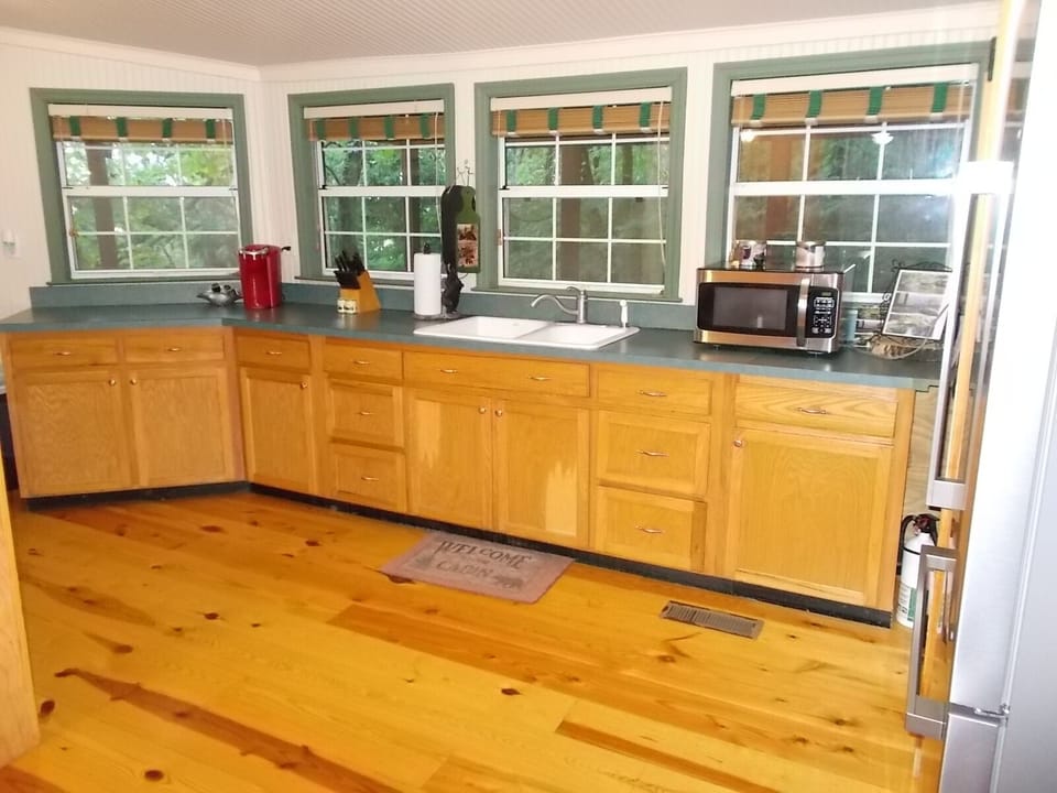 Kitchen with stainless steel appliances