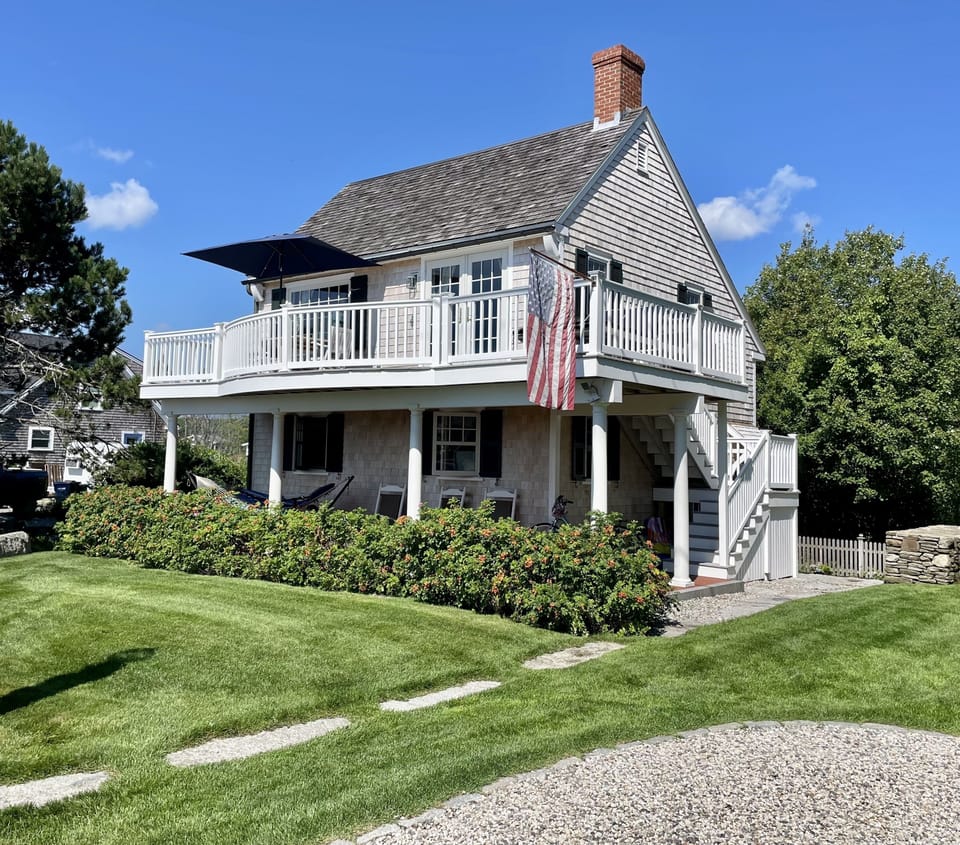 View of the cottage from the driveway.