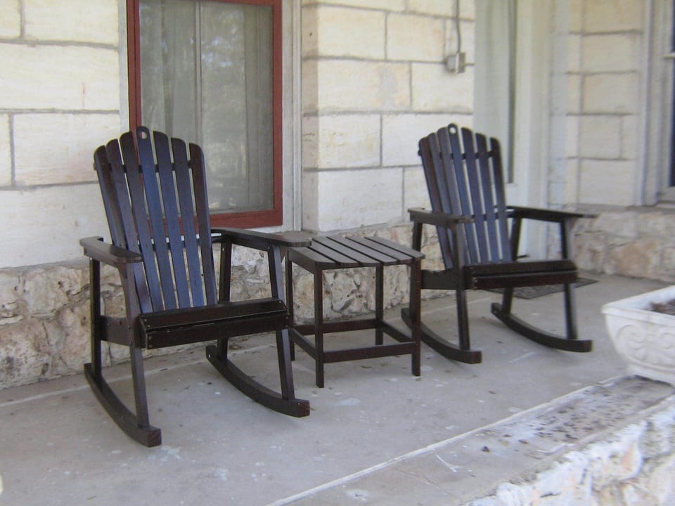 Enjoy morning coffee on this patio just outside the master bedroom.