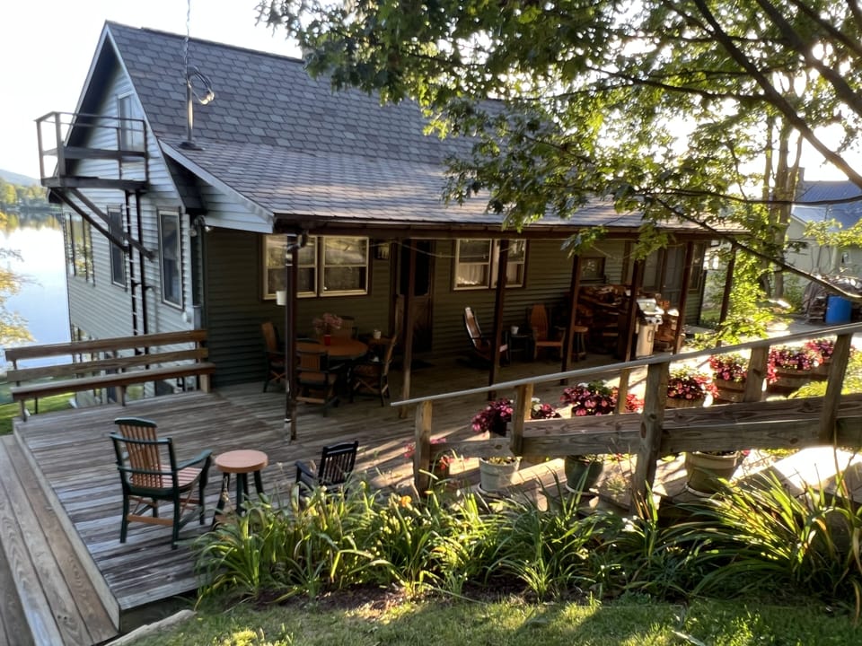 Porch and view of house from road