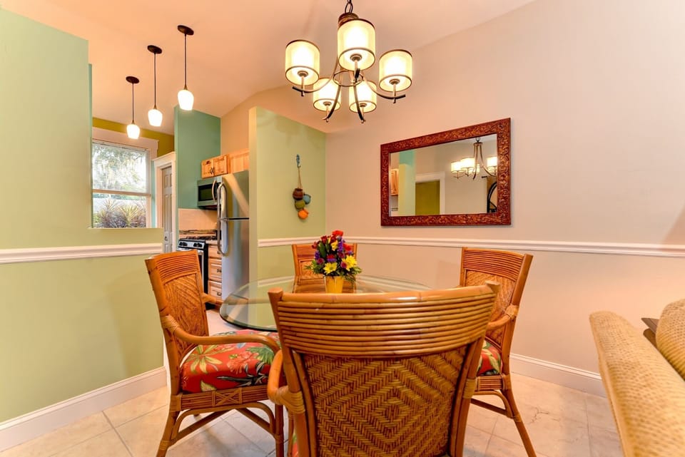 rattan dining area
