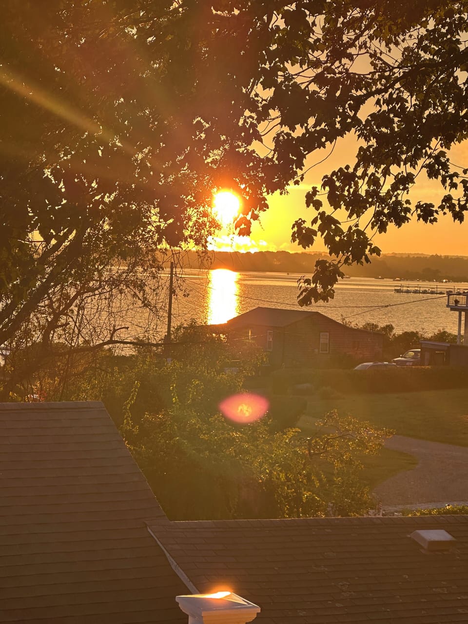 Second floor sunset view Ninigret Pond