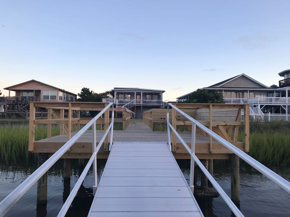 View from the dock looking toward the back of the cottage