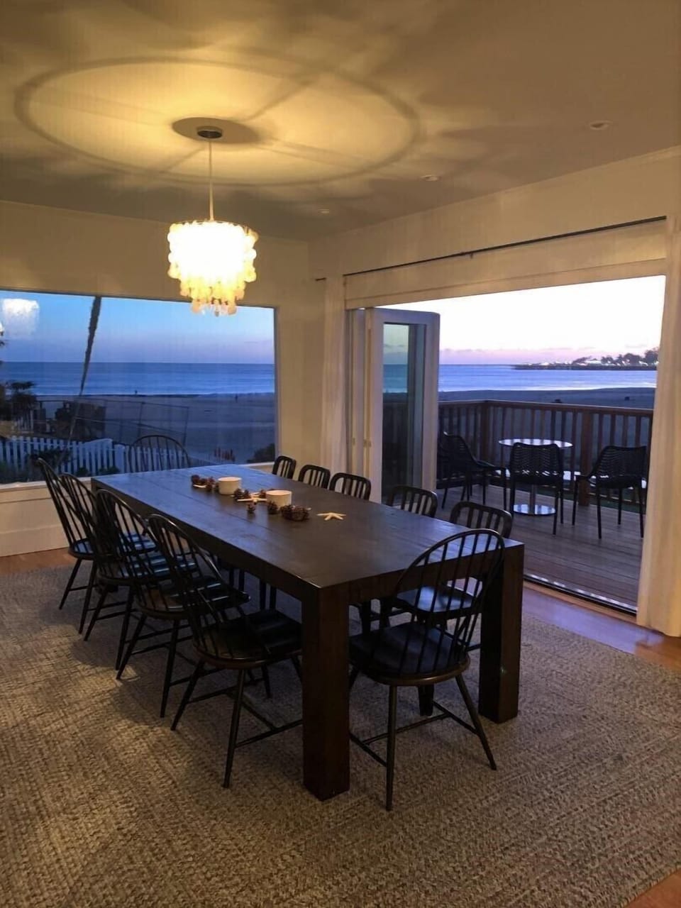 Dining room with new deck overlooking Seabright beach