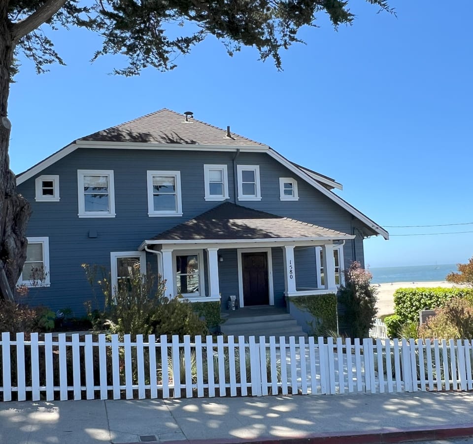 Front view of the house from East Cliff Drive