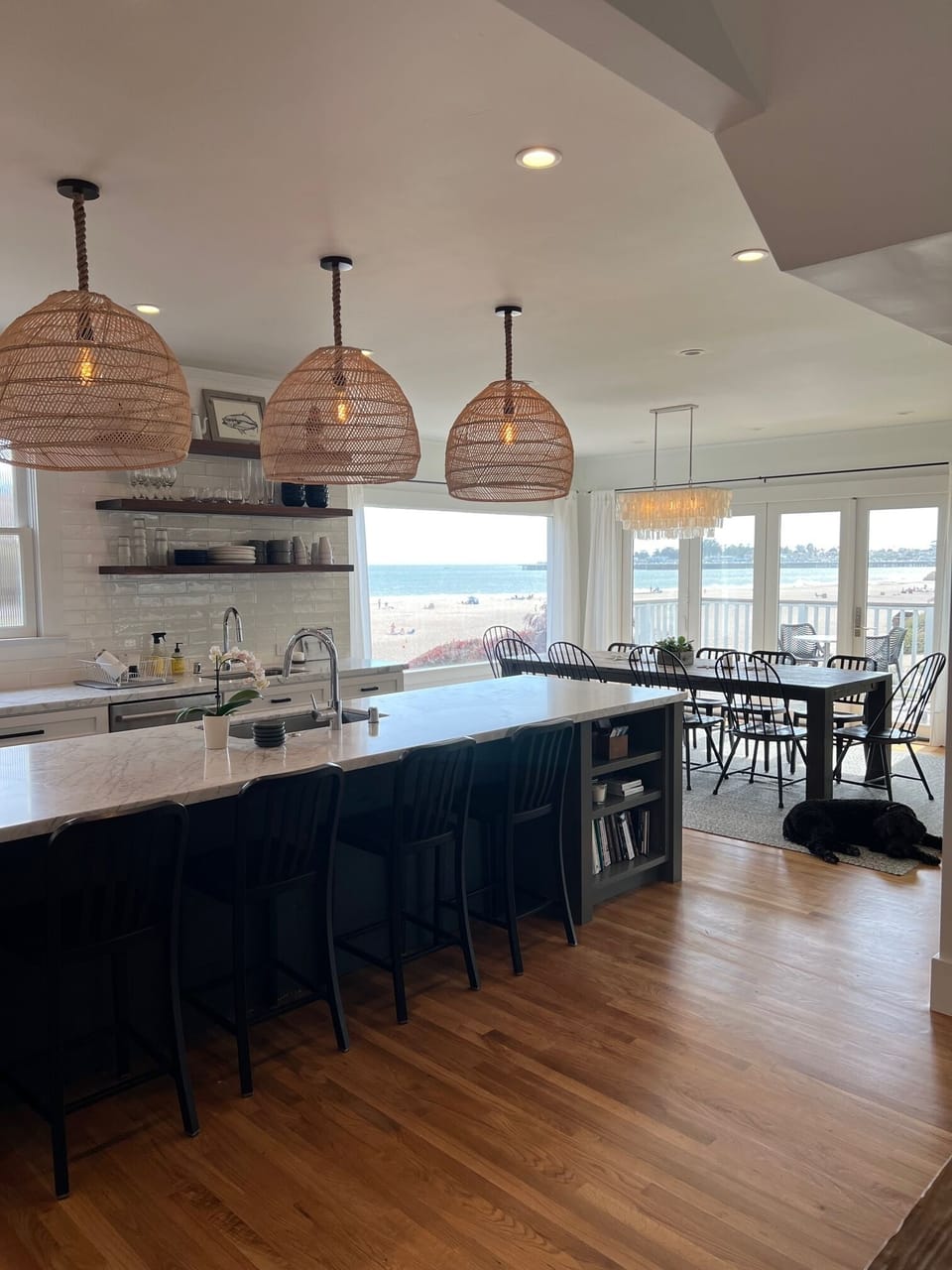 Brand  new kitchen with Wolf range and endless views of Seabright beach